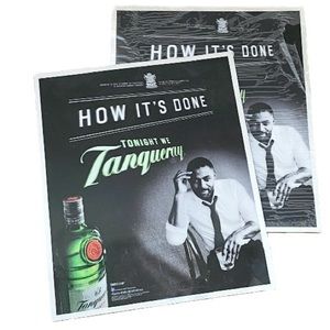 2 TANQUERAY Advertising Bar Spill Mat Idris Alba